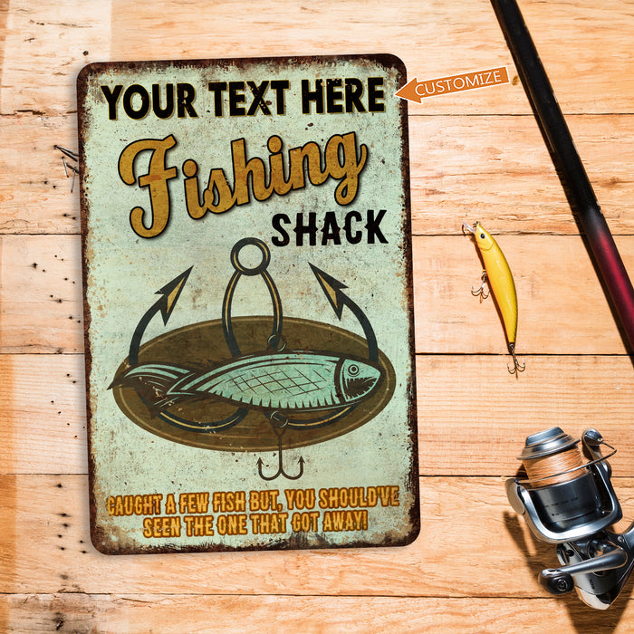 Personalized Fishing Sign Fishing Shack Bait Tackle Man Cave Lake House Decor 108122002065