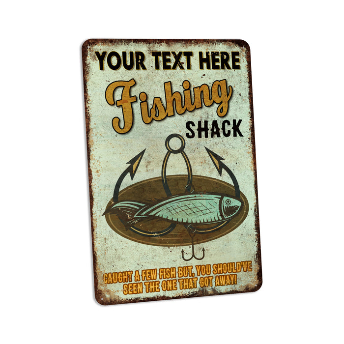 Personalized Fishing Sign Fishing Shack Bait Tackle Man Cave Lake House Decor 108122002065