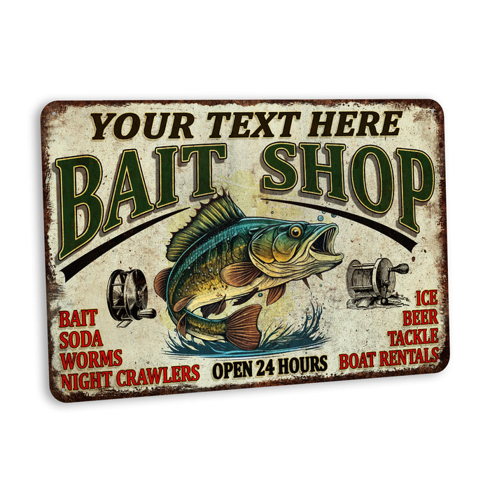 Custom Bait Shop Sign Fishing Decor Gift Tackle Lures Man Cave