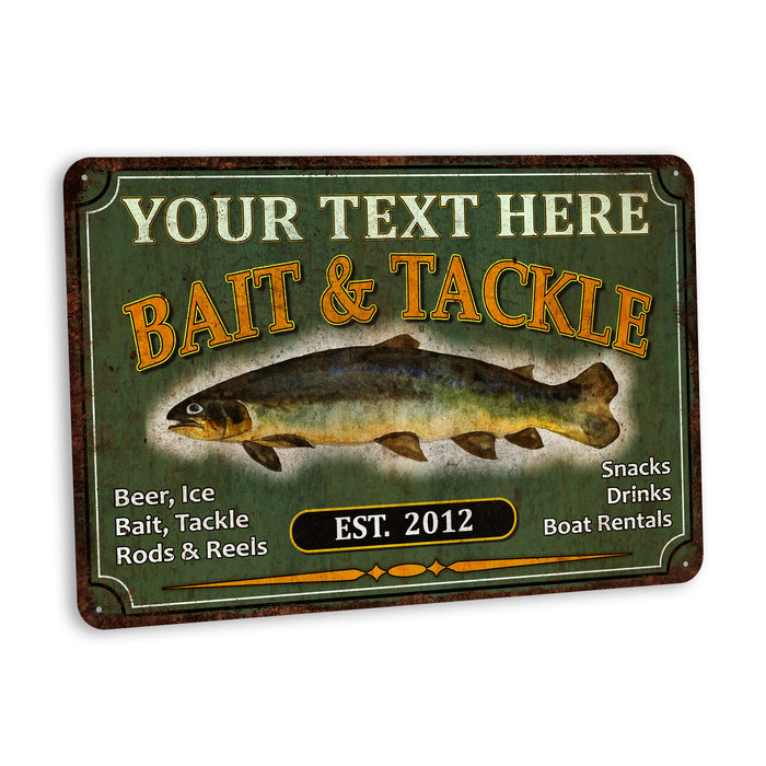 Custom Fishing Sign Bait & Tackle Decor Gift Lures Man Cave Hunting Rod Reel 108122002072