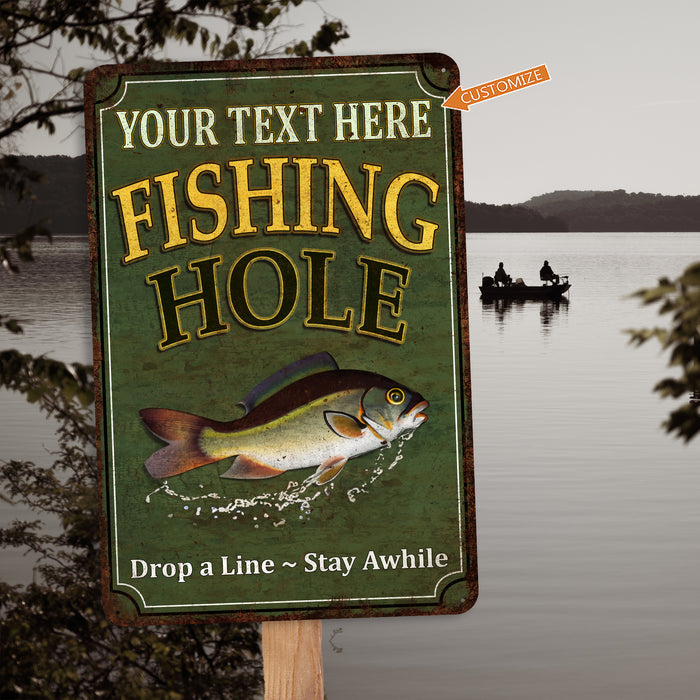 Personalized Fishing Sign Fishing Hole Bait & Tackle Gift Lures