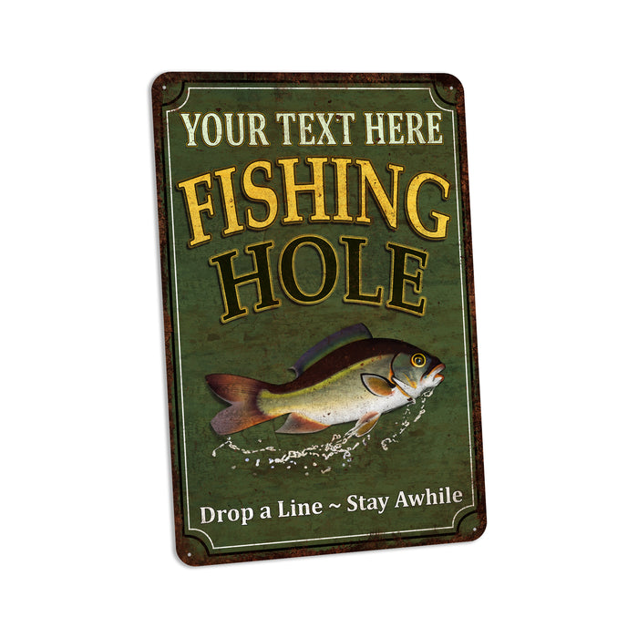 Personalized Fishing Sign Fishing Hole Bait & Tackle Gift Lures