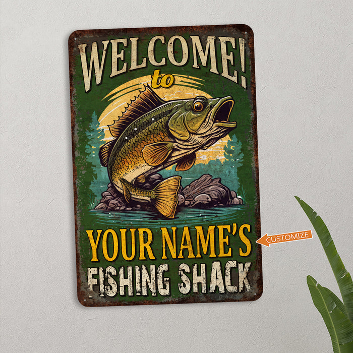 Custom Fishing Shack Sign Bait & Tackle Lures Man Cave Gift Rod Reel