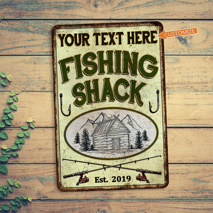 Personalized Fishing Shack Sign Bait & Tackle Lures Man Cave Gift Rod Reel 108122002075