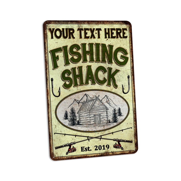 Personalized Fishing Shack Sign Bait & Tackle Lures Man Cave Gift