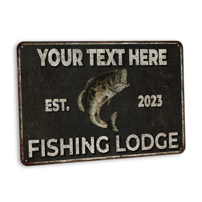 Personalized Fishing Lodge Sign Fishing Gift Bait & Tackle Lures Man Cave 108122002077
