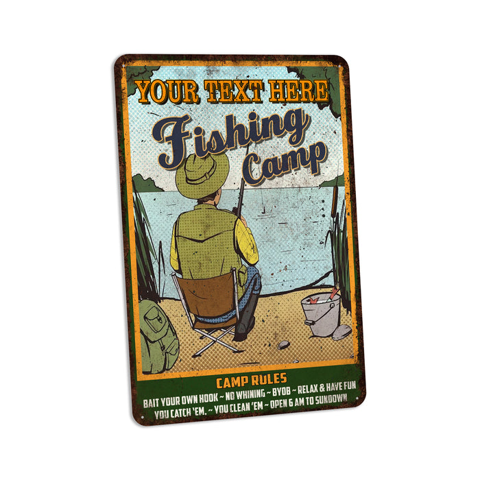 Personalized Fishing Camp Sign Fishing Gift Bait & Tackle Lures Fishing Pole 108122002079