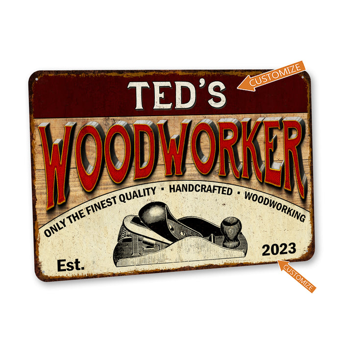 Personalized Woodworker Sign Woodshop Man Cave Garage Workshop 108122002081