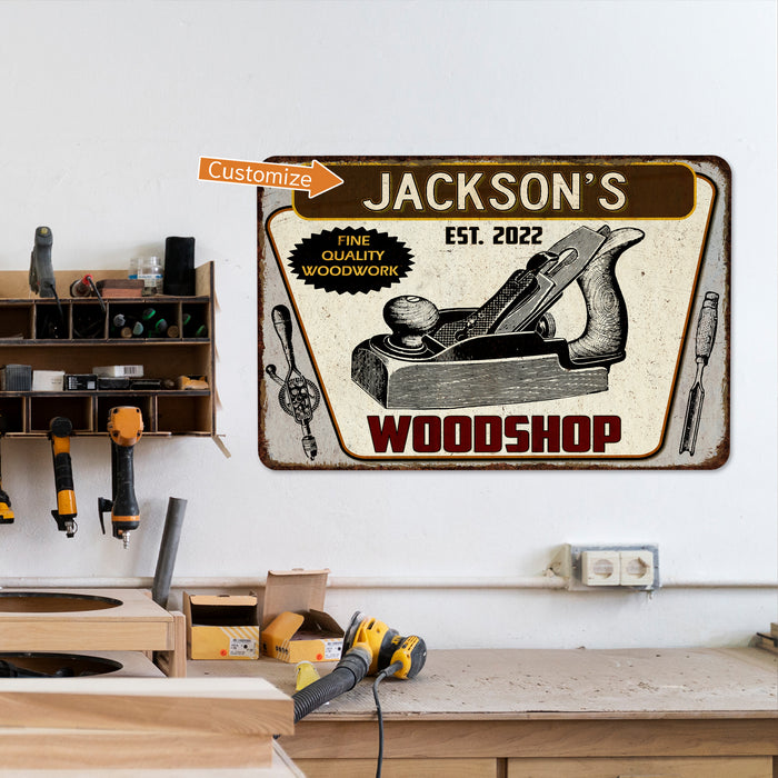 Custom Woodshop Sign Woodworker Man Cave Garage Workshop