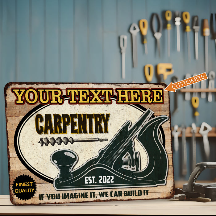Personalized Carpentry Sign Woodshop Decor Man Cave Garage Workshop 108122002083