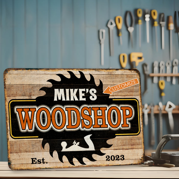 Custom Woodshop Sign Carpentry Decor Woodworker Garage Workshop 108122002084