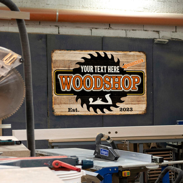 Custom Woodshop Sign Carpentry Decor Woodworker Garage Workshop