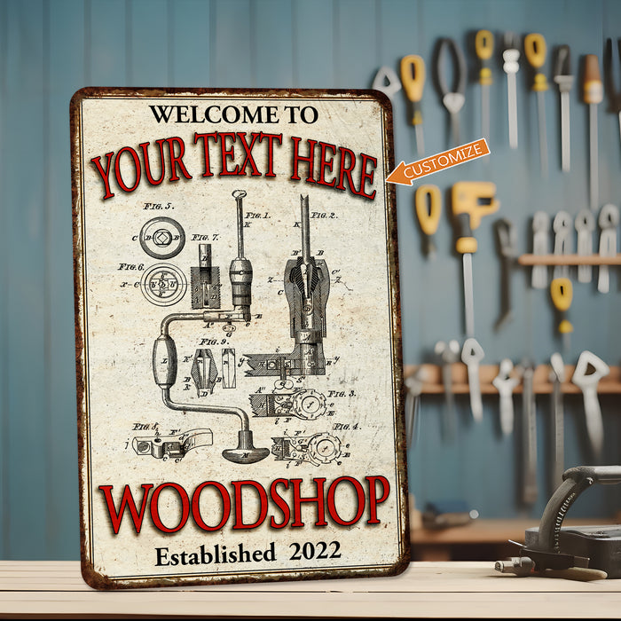 Personalized Woodshop Sign Garage Decor Carpentry Man Cave Gift for Dad 108122002087