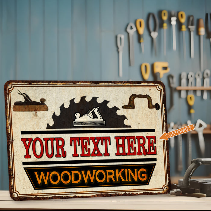 Custom Woodworking Sign Garage Decor Woodshop Man Cave Carpentry