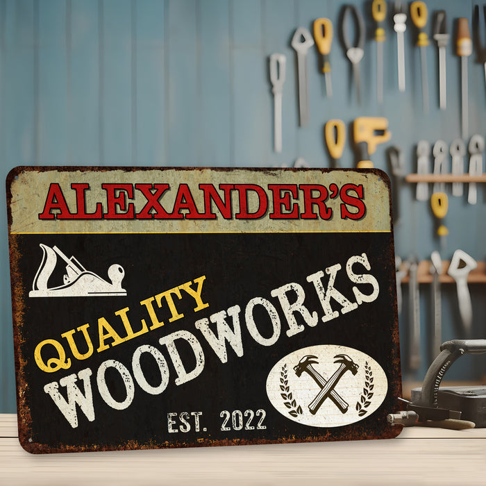 Custom Woodwork Sign Garage Decor Woodshop Man Cave Quality Gift for Him