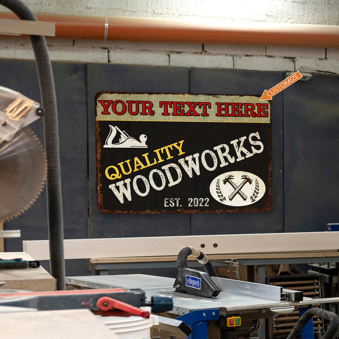 Custom Woodwork Sign Garage Decor Woodshop Man Cave Quality Gift for Him