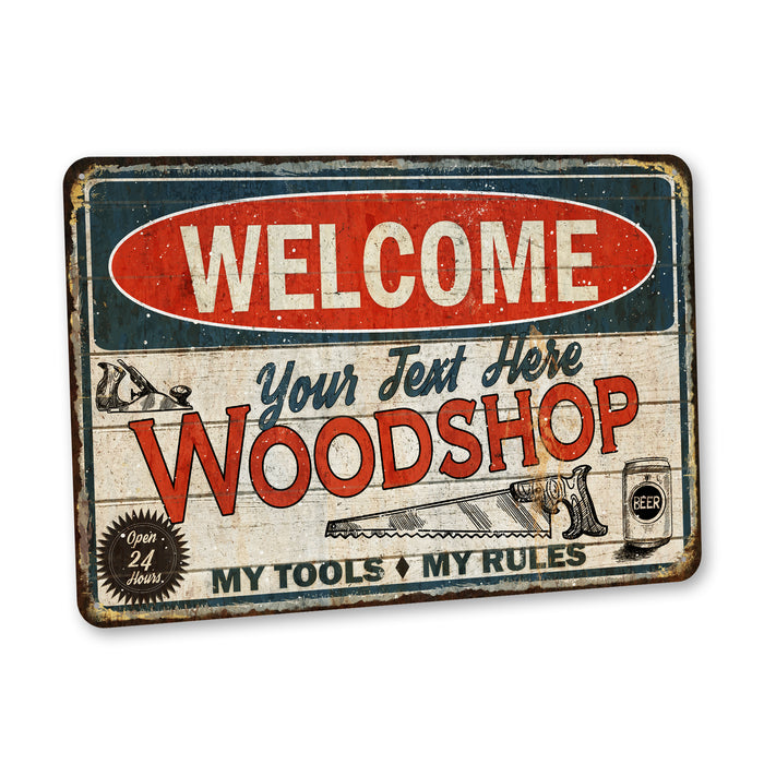 Custom Woodshop Sign Garage Decor Workshop Man Cave My Tools My Rules