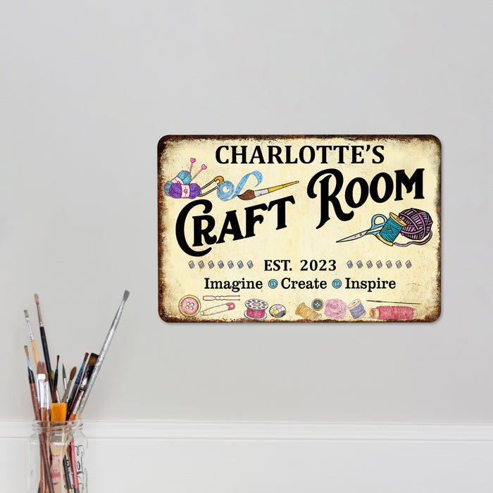 Personalized Craft Room Sign Art Studio Decor Painting Pottery Gift for Artist 108122002101