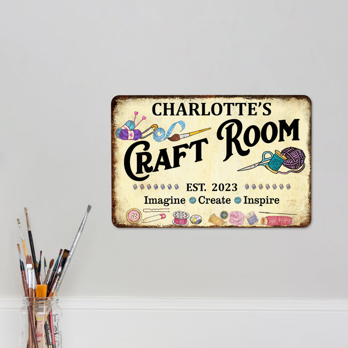 Personalized Craft Room Sign Art Studio Decor Painting Pottery Gift fo ...