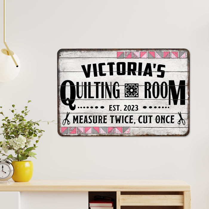 Custom Quilting Room Sign Sewing Wall Art Quilt Making Embroidery
