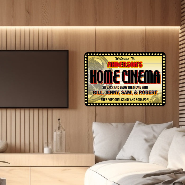 Personalized Home Cinema Sign Movie Theater Decor Family Movie Room 108122002113