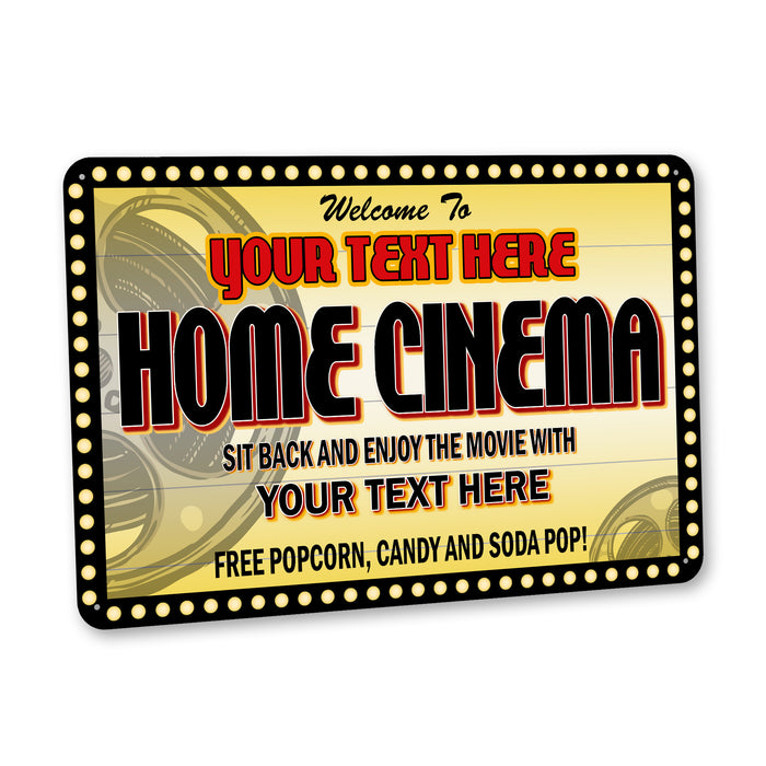 Personalized Home Cinema Sign Movie Theater Decor Family Movie Room 108122002113
