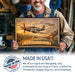 North American P-51 Mustang metal sign with horizontal postage-stamp style North American P-51 Mustang vintage artwork with