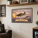 Hawker Hurricane metal sign with horizontal postage-stamp style Hawker Hurricane vintage artwork with RAF FT-A markings