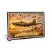 Boeing B-17 Flying Fortress metal sign with horizontal postage-stamp style Boeing B-17 Flying Fortress vintage artwork with