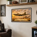 Boeing B-17 Flying Fortress metal sign with horizontal postage-stamp style Boeing B-17 Flying Fortress vintage artwork with