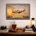P-51 Mustang metal sign with horizontal postage-stamp style P-51 Mustang vintage artwork with silver post-war WZT
