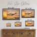 P-51 Mustang metal sign with horizontal postage-stamp style P-51 Mustang vintage artwork with silver post-war WZT