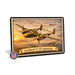 Lockheed P-38 Lightning metal sign with horizontal postage-stamp style Lockheed P-38 Lightning vintage artwork with twin