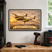 Lockheed P-38 Lightning metal sign with horizontal postage-stamp style Lockheed P-38 Lightning vintage artwork with twin