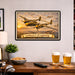 Lockheed P-38 Lightning metal sign with horizontal postage-stamp style Lockheed P-38 Lightning vintage artwork with twin