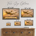 Lockheed P-38 Lightning metal sign with horizontal postage-stamp style Lockheed P-38 Lightning vintage artwork with twin