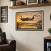 Curtiss P-40 Warhawk metal sign with horizontal postage-stamp style Curtiss P-40 Warhawk vintage artwork with shark mouth