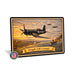 Vought F4U Corsair metal sign with horizontal postage-stamp style Vought F4U Corsair vintage artwork with gull wing carrier