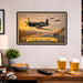 Vought F4U Corsair metal sign with horizontal postage-stamp style Vought F4U Corsair vintage artwork with gull wing carrier
