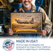 Boeing B-29 Superfortress metal sign with horizontal postage-stamp style Boeing B-29 Superfortress vintage artwork with