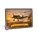 Grumman F6F Hellcat metal sign with horizontal postage-stamp style Grumman F6F Hellcat vintage artwork with carrier launch 17