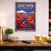 Grand Canyon National Park Arizona metal sign with vintage weathered-tin travel poster illustration — Grand Canyon National