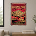 Rocky Mountain National Park Colorado metal sign with vintage weathered-tin travel poster illustration — Rocky Mountain
