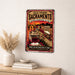 Old Town Sacramento California metal sign with vintage weathered-tin travel poster illustration — Old Town Sacramento