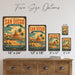 San Diego California Hotel del Coronado metal sign with vintage weathered-tin travel poster illustration — San Diego