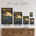 Monterey California metal sign with vintage weathered-tin travel poster illustration — Monterey California