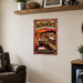 Old Town Sacramento Gold Rush Capital metal sign with vintage weathered-tin travel poster illustration — Old Town Sacramento