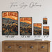 Los Angeles California City of Angels metal sign with vintage weathered-tin travel poster illustration — Los Angeles