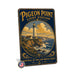 Pigeon Point Light Station California metal sign with vintage weathered-tin travel poster illustration — Pigeon Point Light