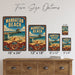 Manhattan Beach California metal sign with vintage weathered-tin travel poster illustration — Manhattan Beach California
